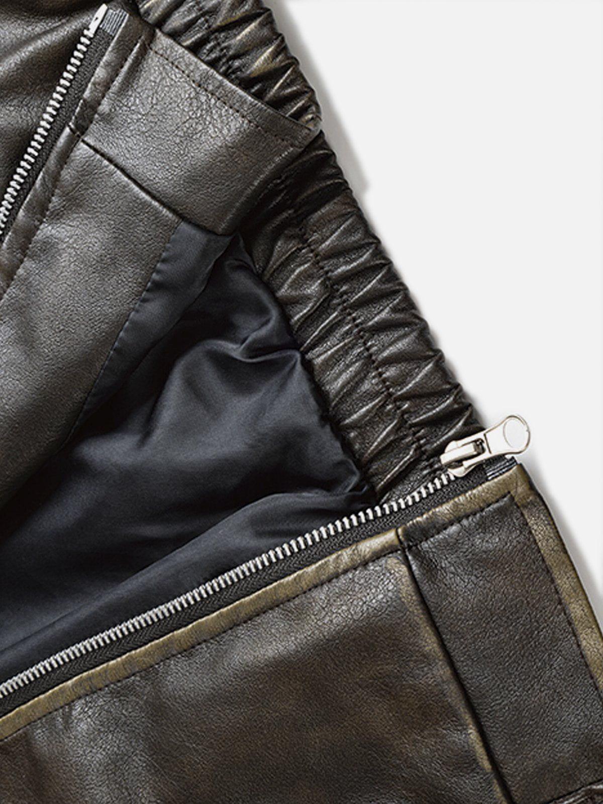 Aelfric Eden Multi Pocket Faux Leather Cropped Jacket Product Image
