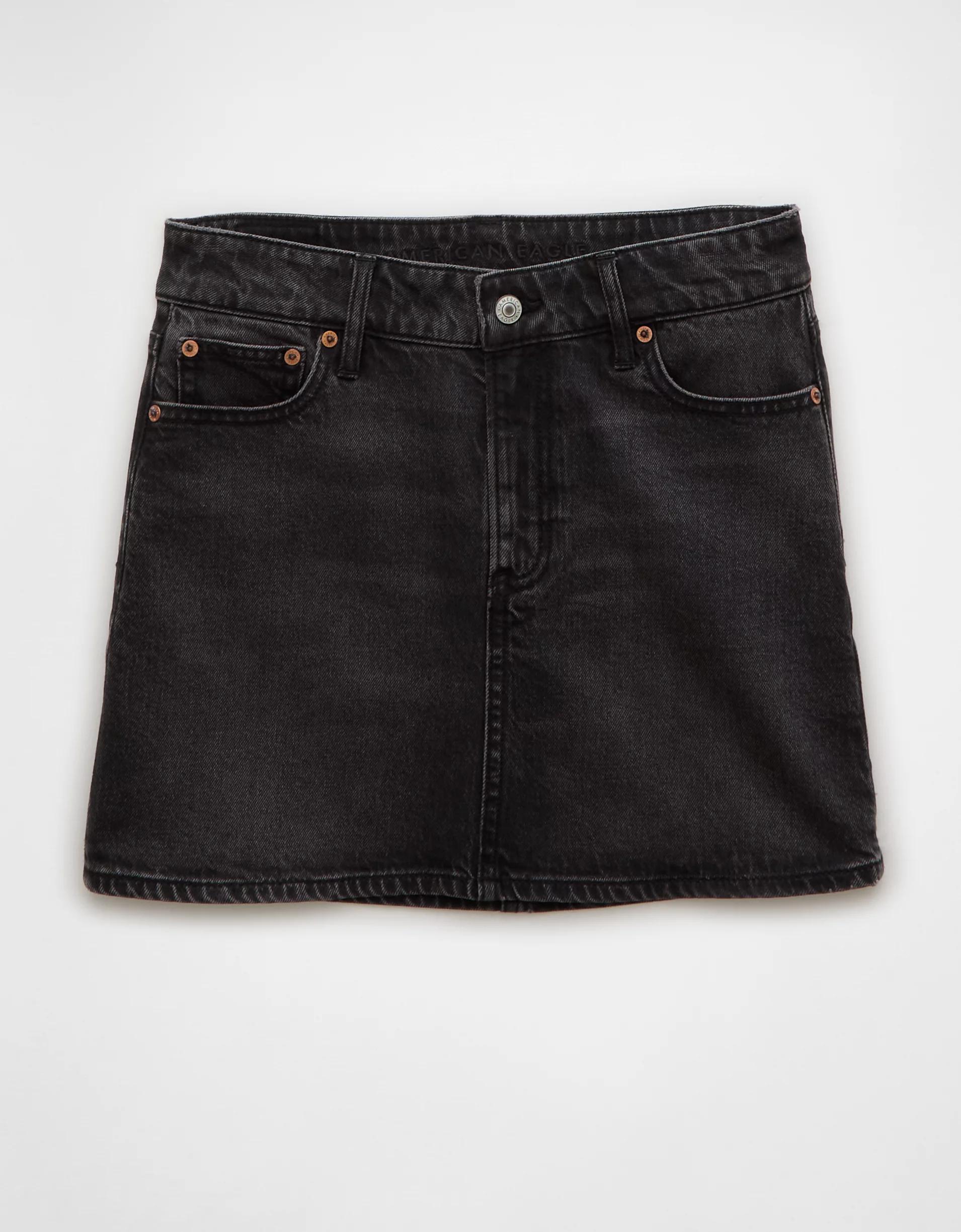 AE Stretch High-Waisted Perfect Denim Mini Skirt Product Image