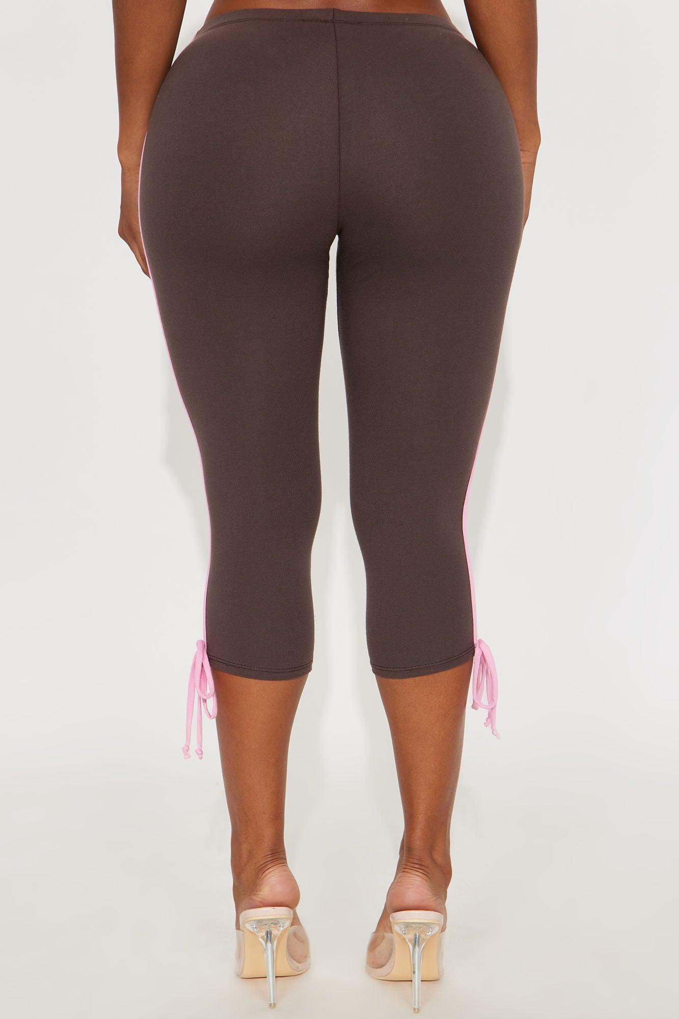 Lana Striped Capri Legging - Brown/combo Product Image