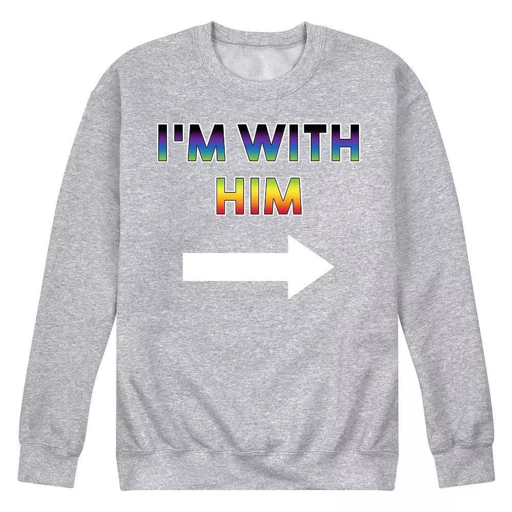 Mens Im With Him Fleece Sweatshirt Grey Gray Product Image