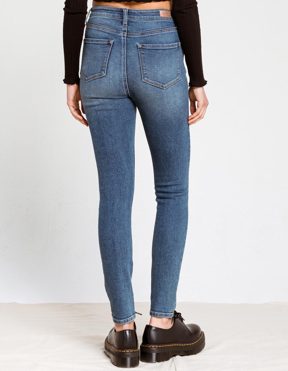 RSQ Curvy Womens High Rise Skinny Jeans - MEDIUM WASH Product Image