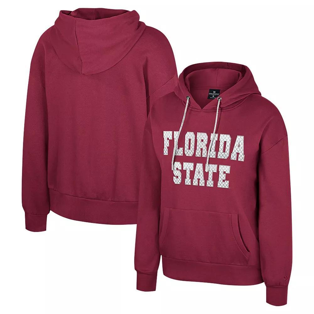 Women's Colosseum Garnet Florida State Seminoles Reflection Rhinestone Drawcord Pullover Hoodie, Size: Medium, Red Product Image