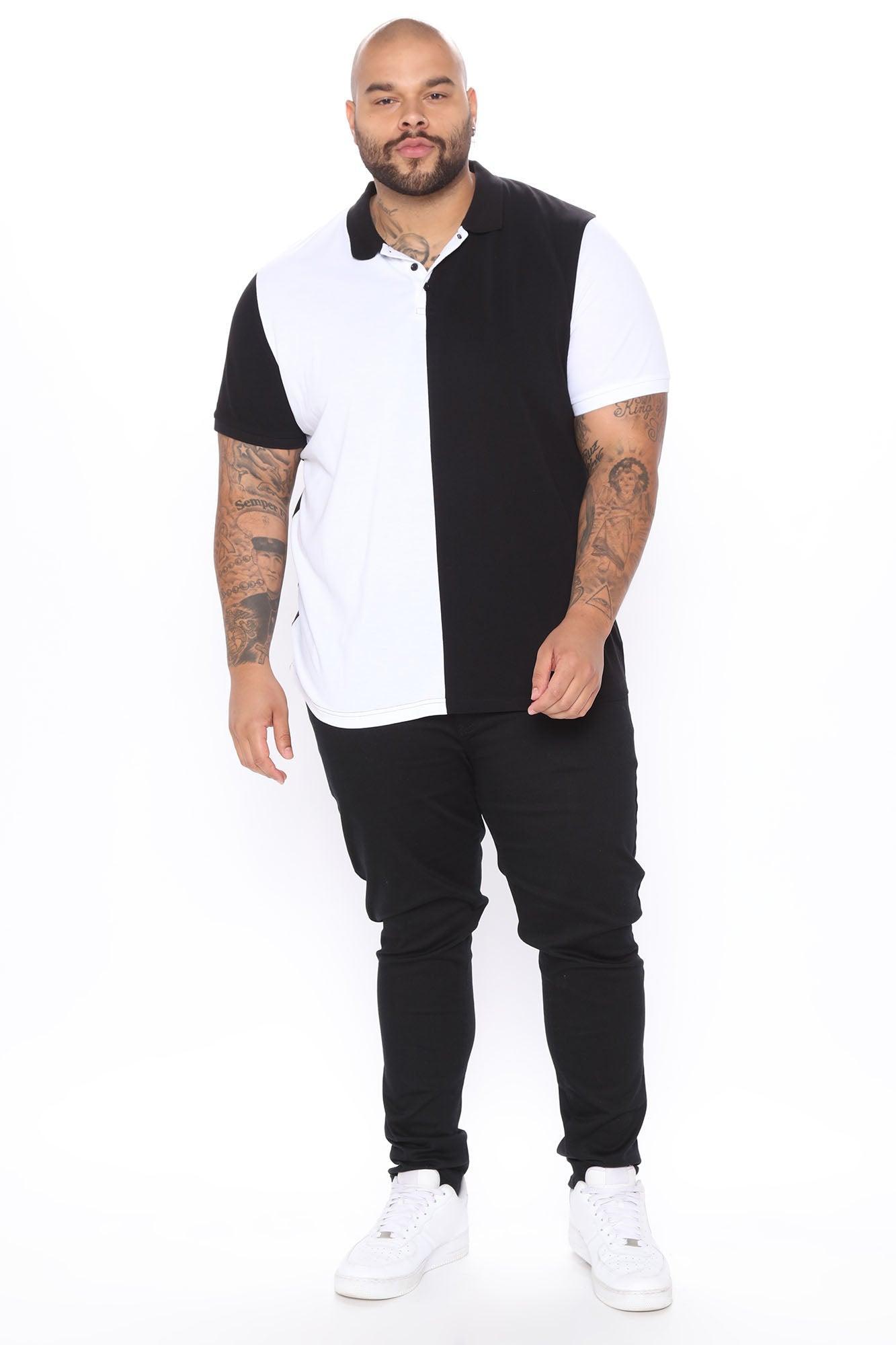 Can You Not Short Sleeve Polo - Black/White Product Image