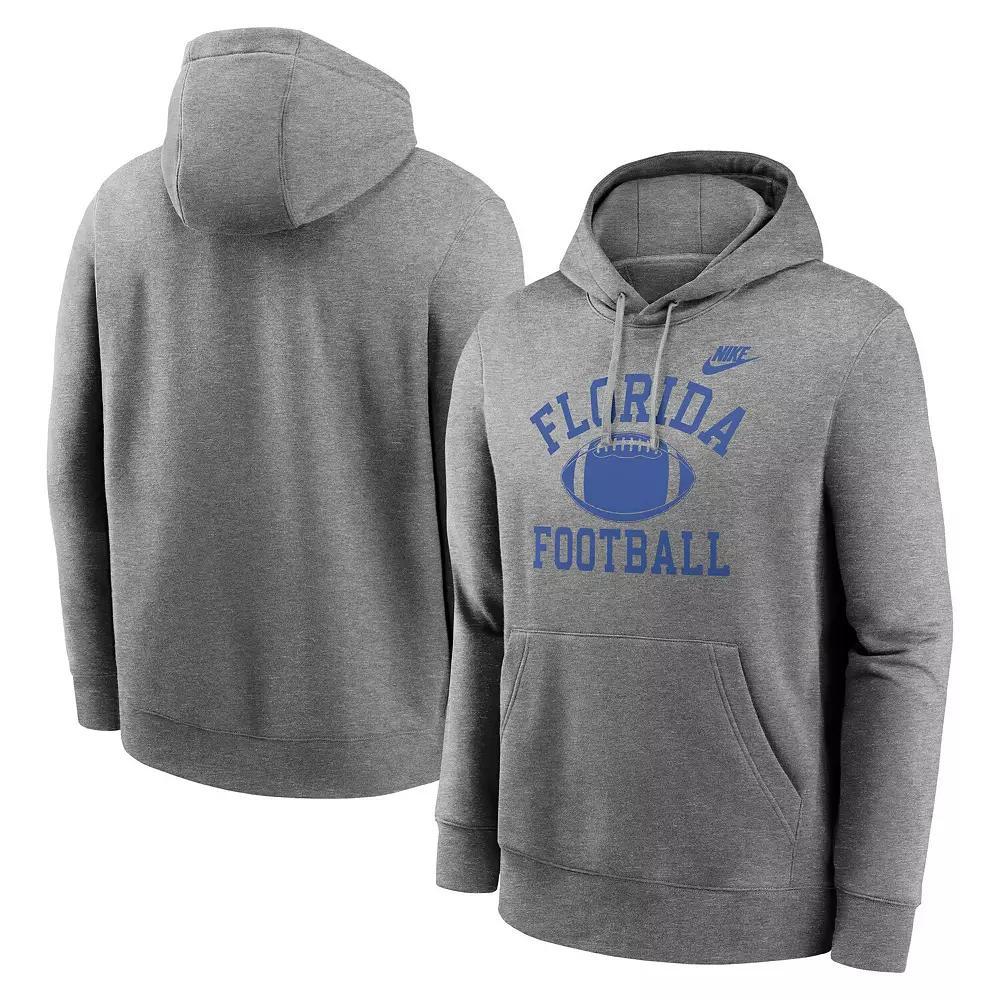 Men's Nike Heather Gray Florida Gators Legacy Football Icon Club Fleece Pullover Hoodie, Size: XL, Grey Product Image