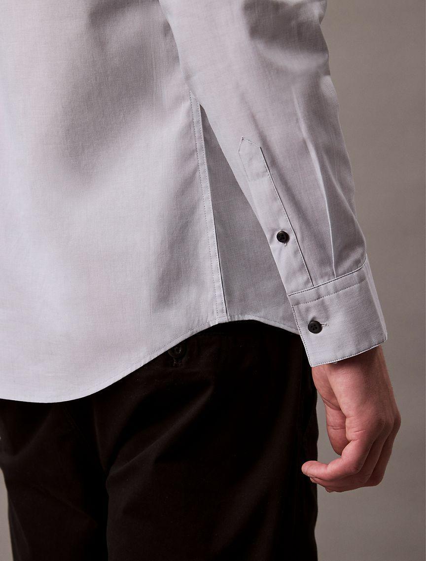 Calvin Klein Men's Slim Stretch Button-Down Shirt - Grey - S Product Image