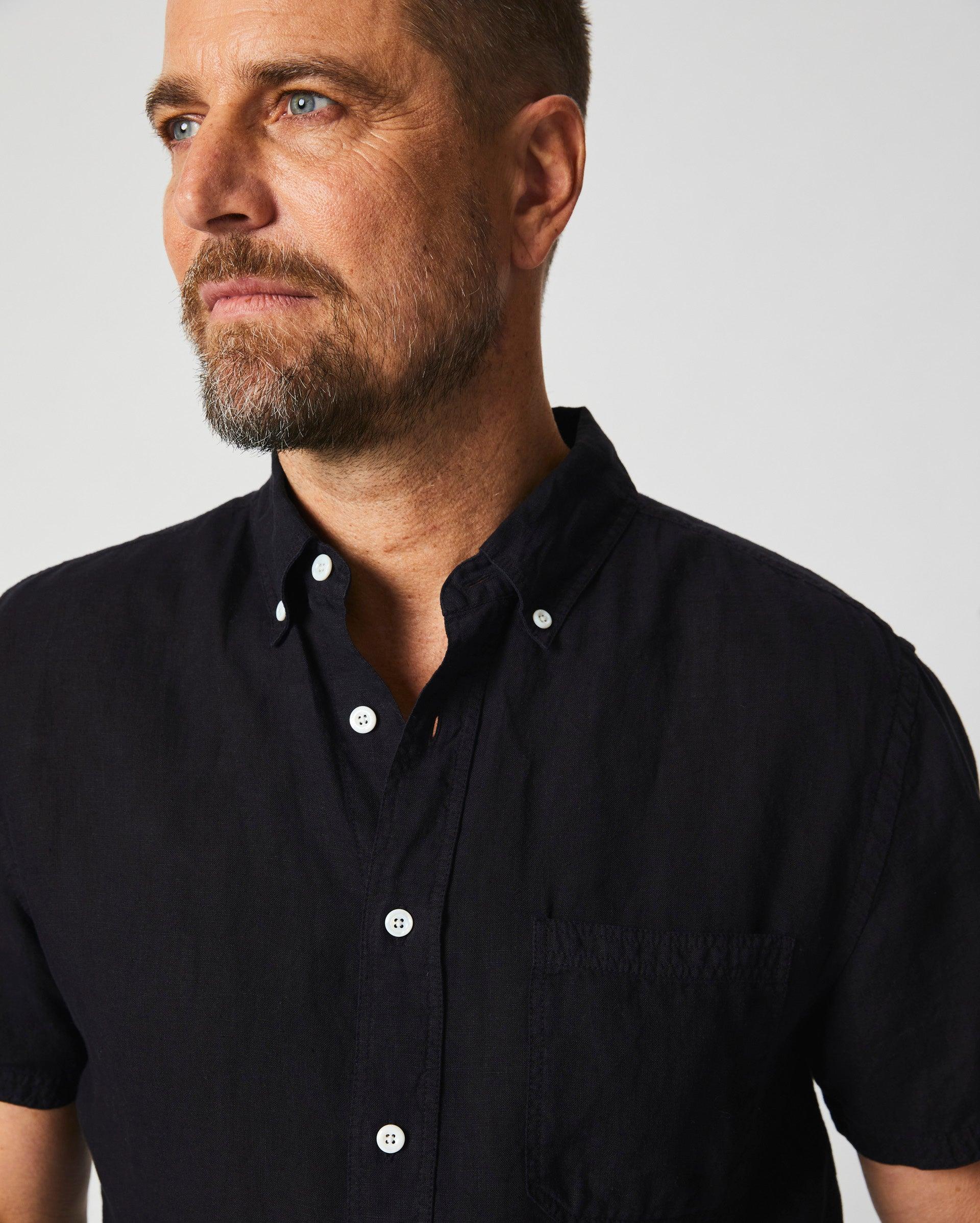 Short Sleeve Linen Tuscumbia Shirt Button Down -  Product Image