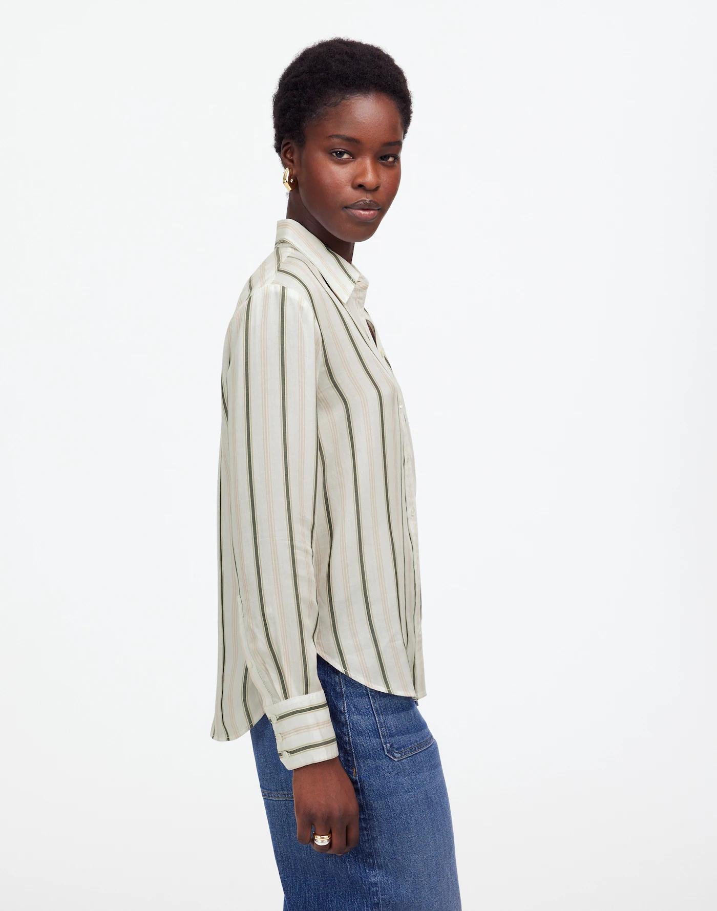 Striped Button-Up Shirt Product Image