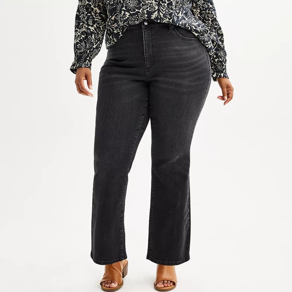 Plus Size Sonoma Goods For Life® High Rise Curvy Bootcut Jeans, Women's, Size: 30 W, Black Wash Product Image
