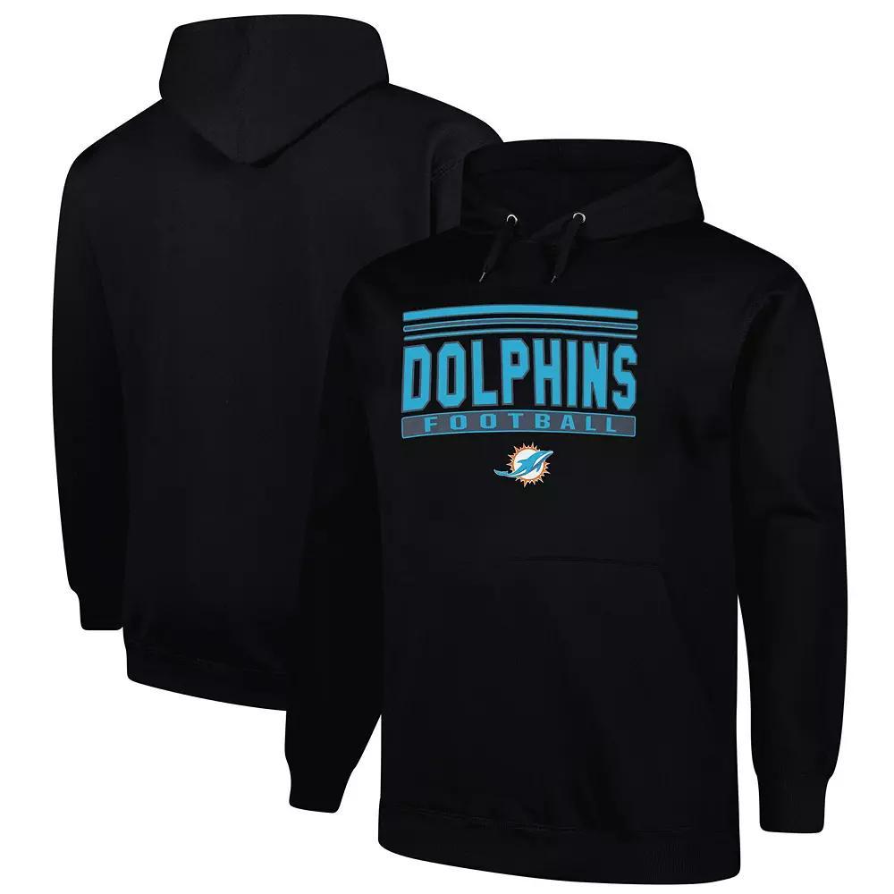 Men's Fanatics Black Miami Dolphins Big & Tall Pop Pullover Hoodie, Size: 3XB Product Image