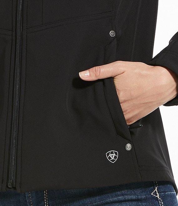Ariat REAL Shadow Print Long Sleeve Stand Collar Softshell Zip Front Jacket Product Image