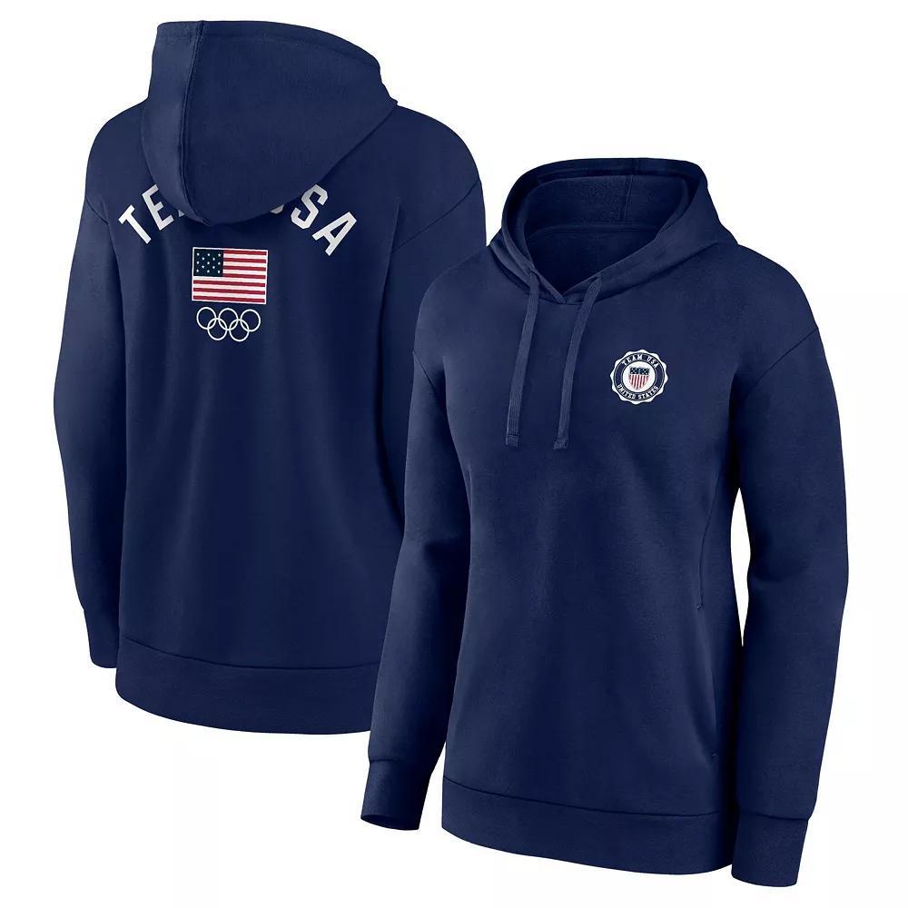 Women's Fanatics Branded Navy Team USA Arched Insignia Pullover Hoodie, Size: 2XL, Usa Blue Product Image