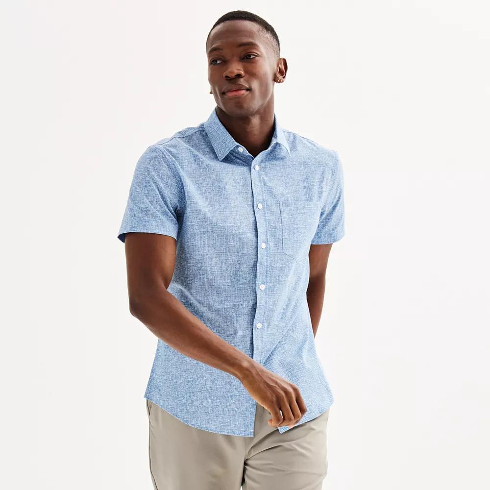 Men's FLX Slim Performance Untucked-Fit Button Down Shirt, Size: Medium SLIM, Kacey Beige Product Image