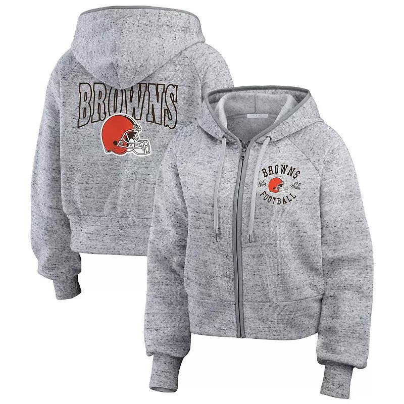 Women's WEAR by Erin Andrews Heather Gray Sacramento Kings Speckled Radiator Full-Zip Hoodie, Size: 2XL, Kng Grey Product Image