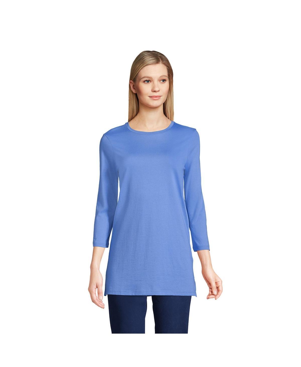 Women's Lands' End Supima Cotton Crewneck Tunic, Size: XL, Fresh Ivory Product Image