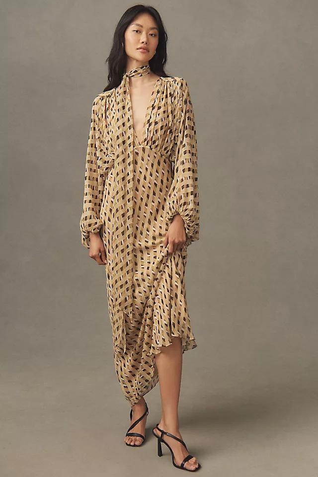 Shona Joy Axel Plunge Balloon-Sleeve Maxi Dress Product Image