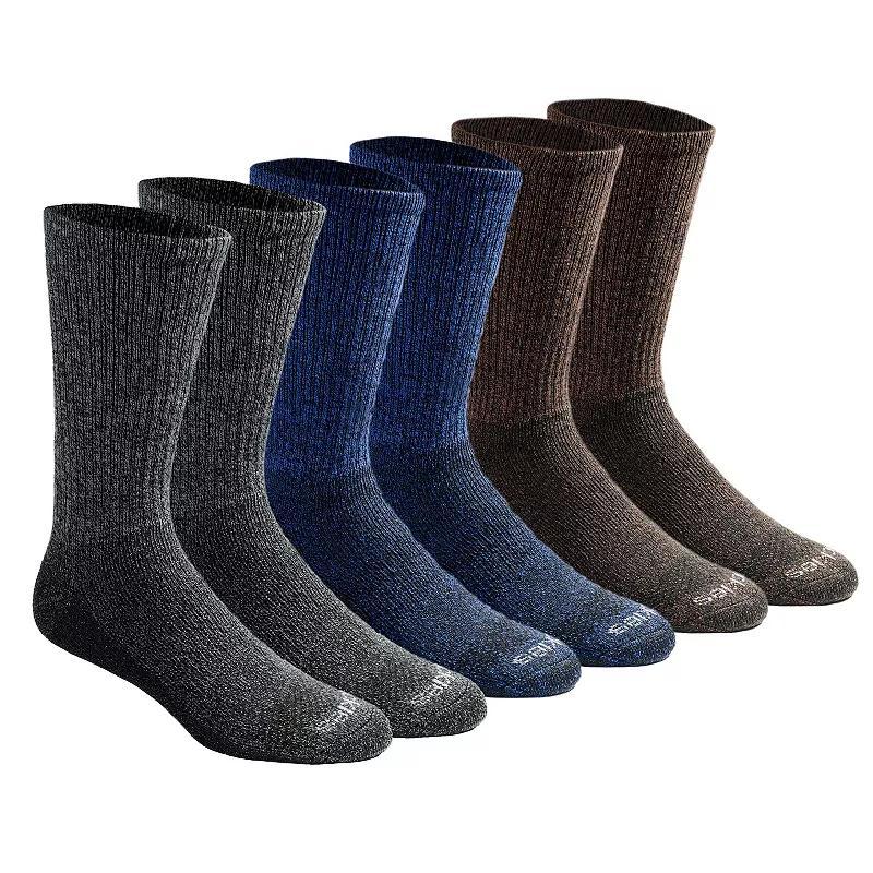 Men's Dickies 6-pack Dri-Tech Comfort Moisture-Control Crew Socks, Size: 6-12, Black Marl Product Image