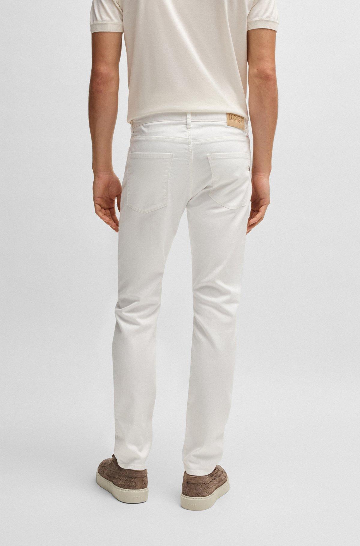 BOSS - Delaware slim-fit jeans in white stretch denim - White Product Image