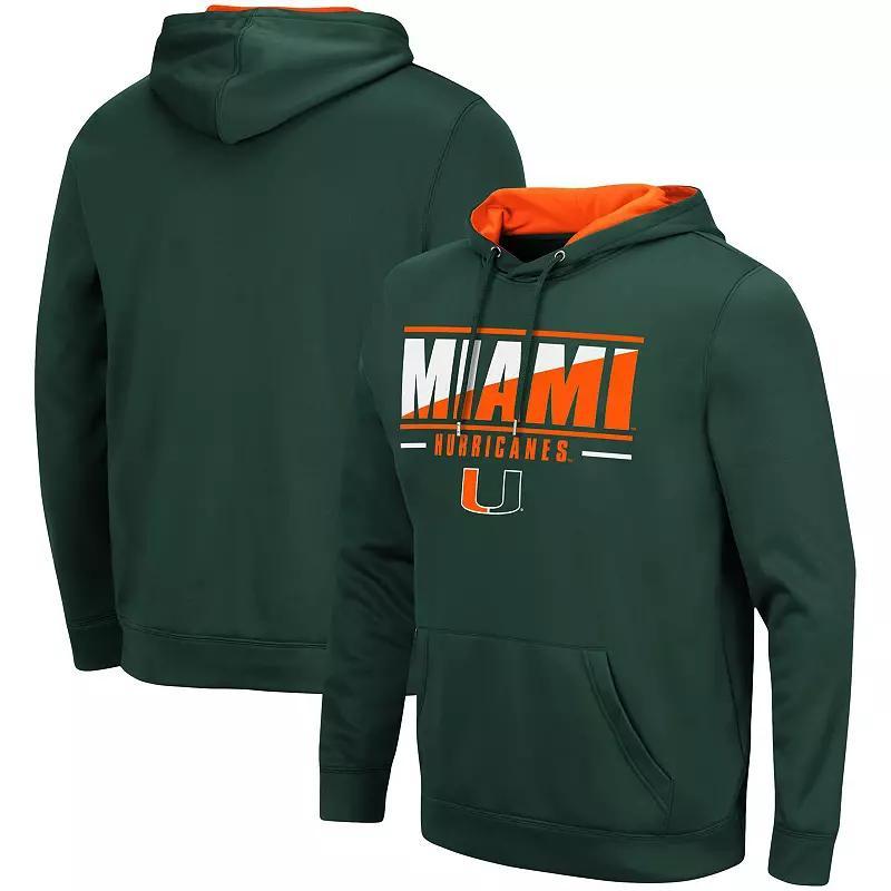 Mens Colosseum Miami Hurricanes Slash Stack 2.0 Pullover Hoodie Product Image