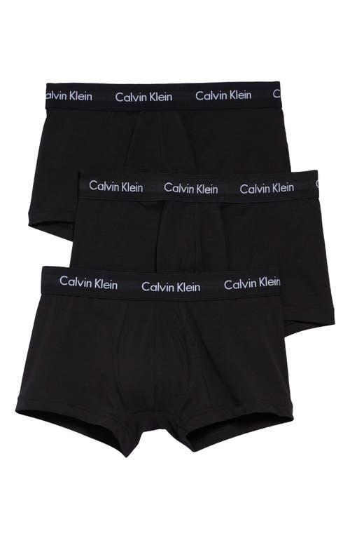 Calvin Klein Cotton Stretch Moisture Wicking Low Rise Trunks, Pack of 3 Product Image