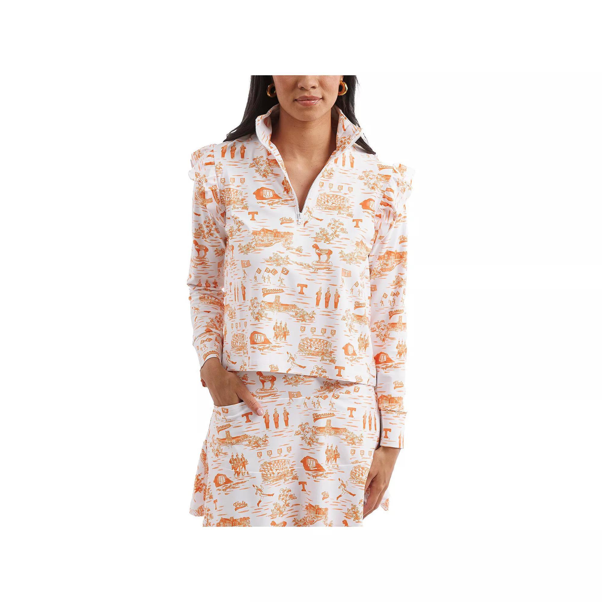 Women's Smith & Quinn White/Tennessee Orange Tennessee Volunteers Tailgate Collection Grayson Top, Size: Small Product Image