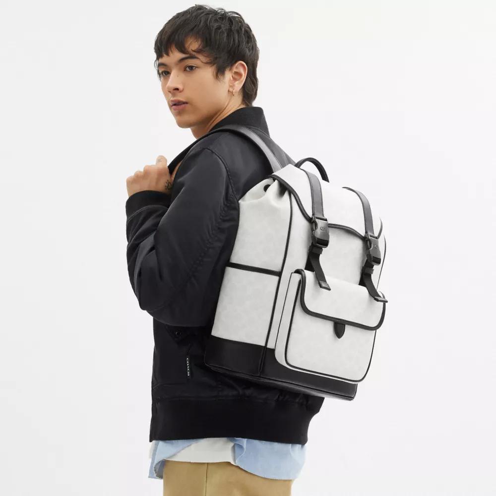 League Flap Backpack In Signature Canvas Product Image