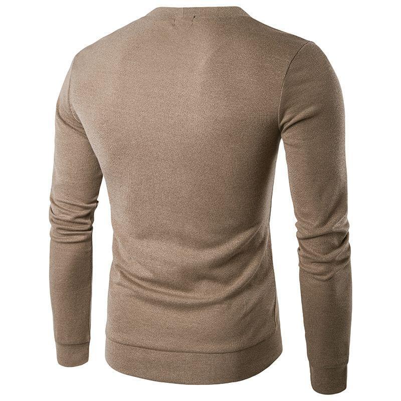 V-Neck Plain Knitted Cardigan Product Image