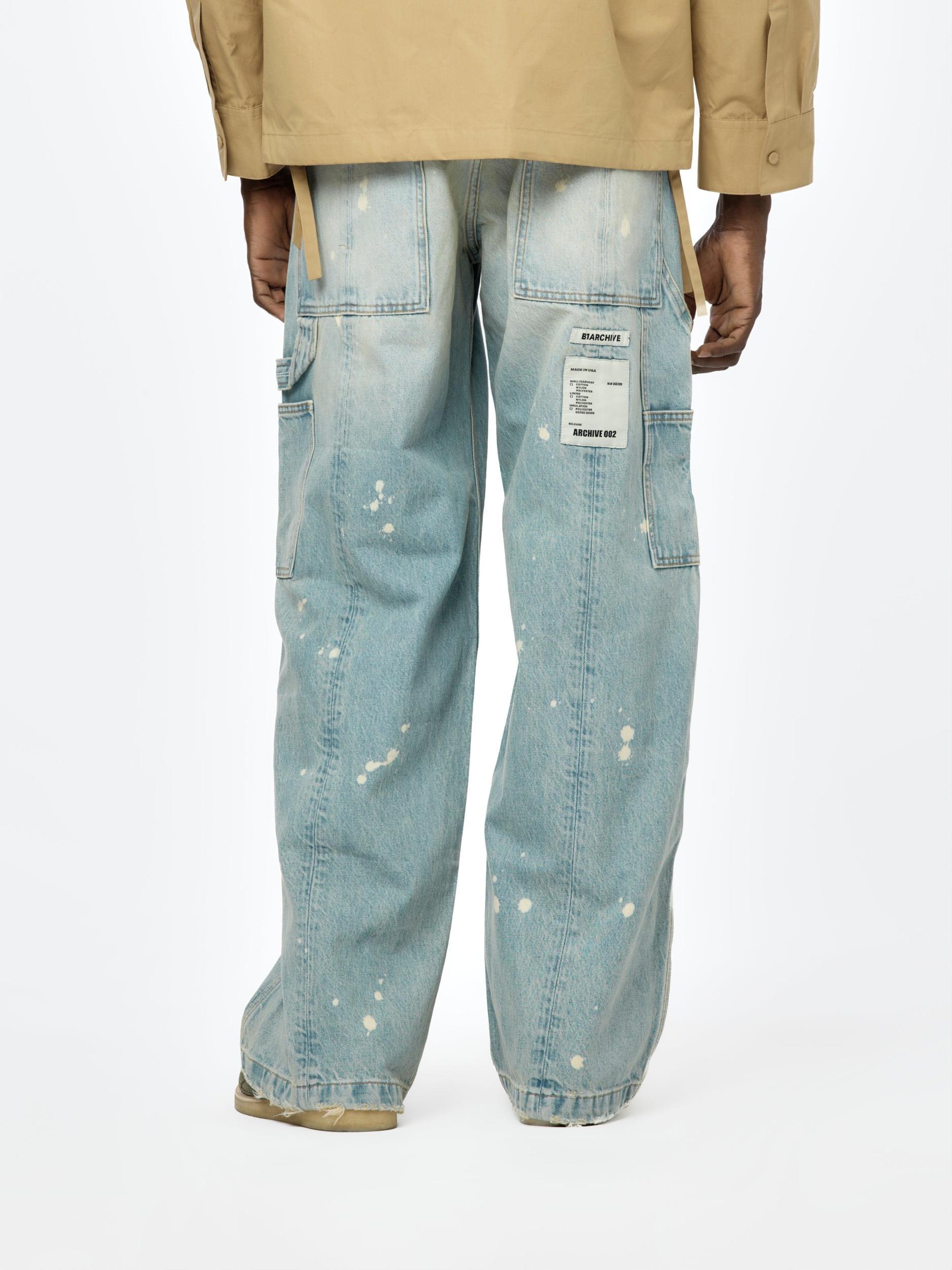 DENIM WIDE LEG CARPENTER (Washed Indigo) Product Image