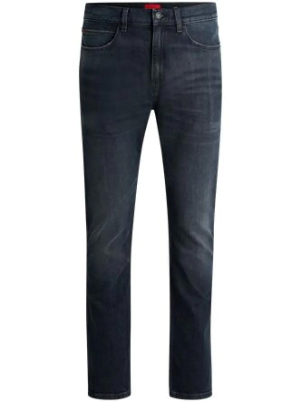 HUGO BOSS Slim-fit Jeans In Stretch Denim With Used Effects In Black 005 Product Image