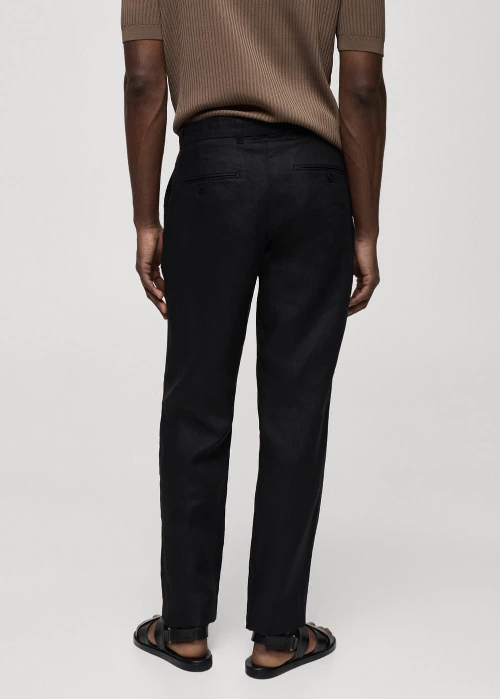 Mango Mens Short Sleeve Cotton Linen Shirt Pants Set Product Image