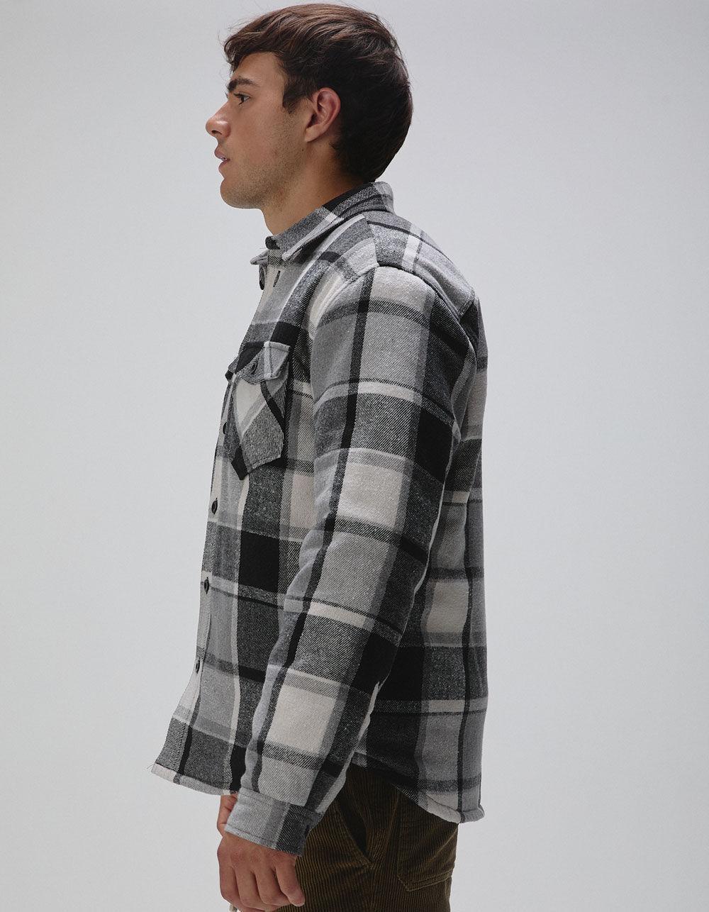 RSQ Mens Plaid Sherpa Jacket - BLK/WHT Product Image