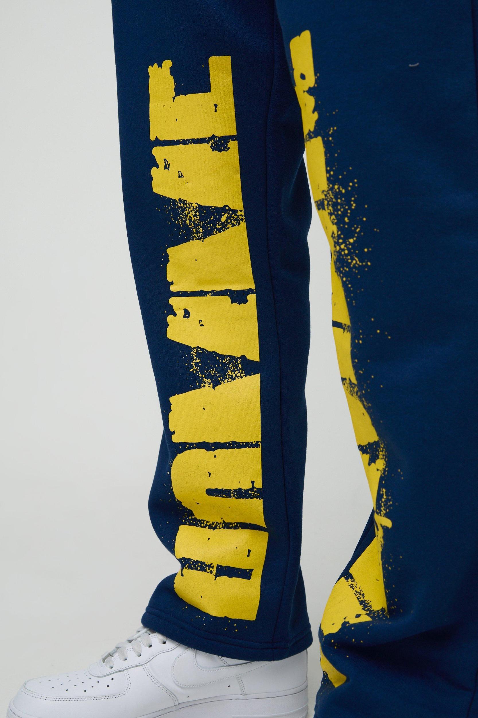 Relaxed Fit Homme Paint Splatter Gusset Sweatpants | boohooMAN USA Product Image