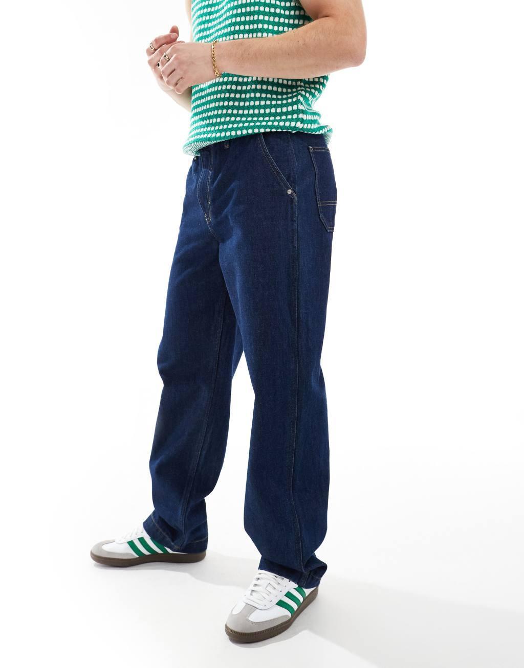 Cotton On baggy jeans in carpenter blue denim Product Image