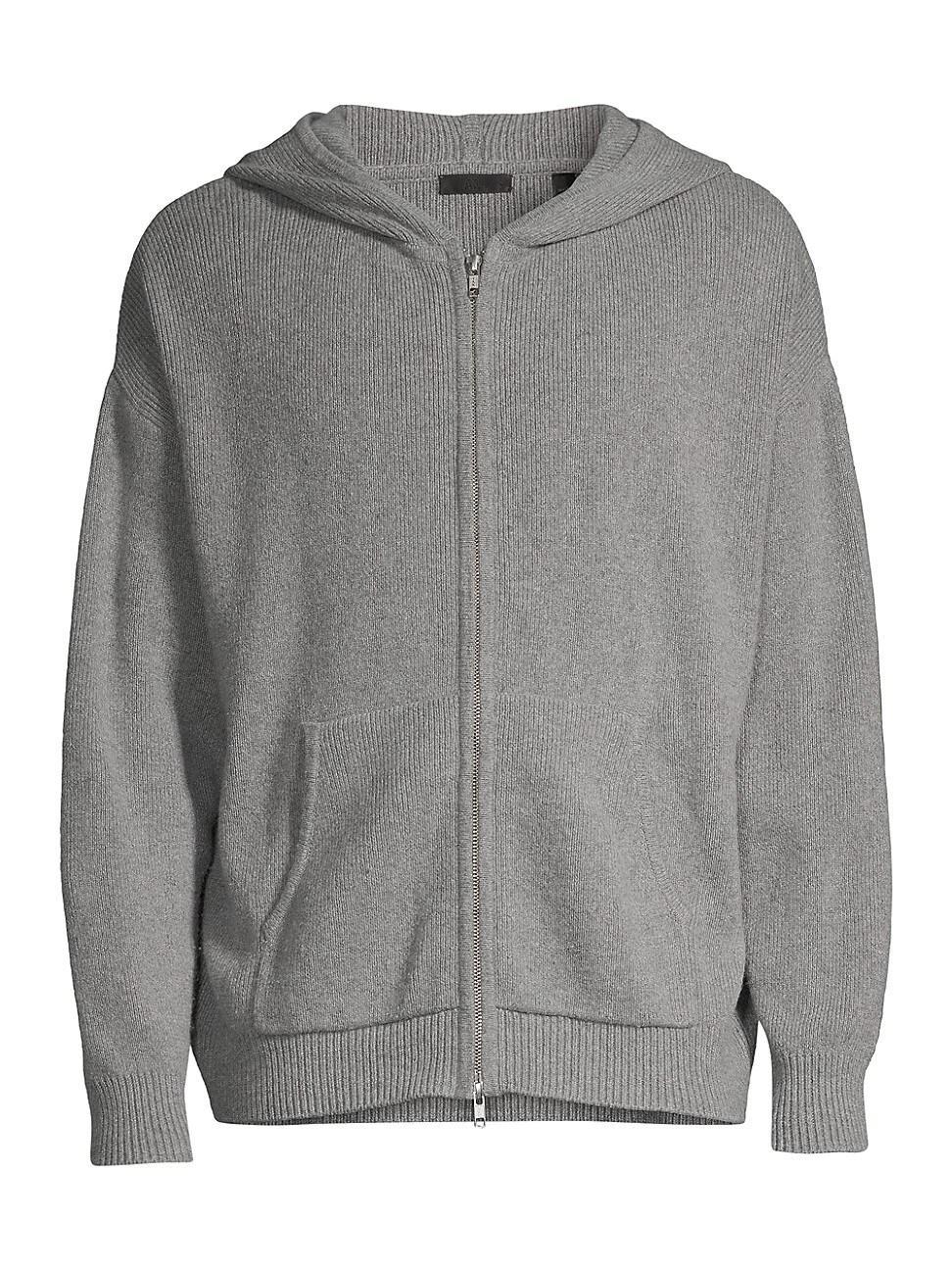 Mens Relaxed Wool-Blend Zip Hoodie Product Image