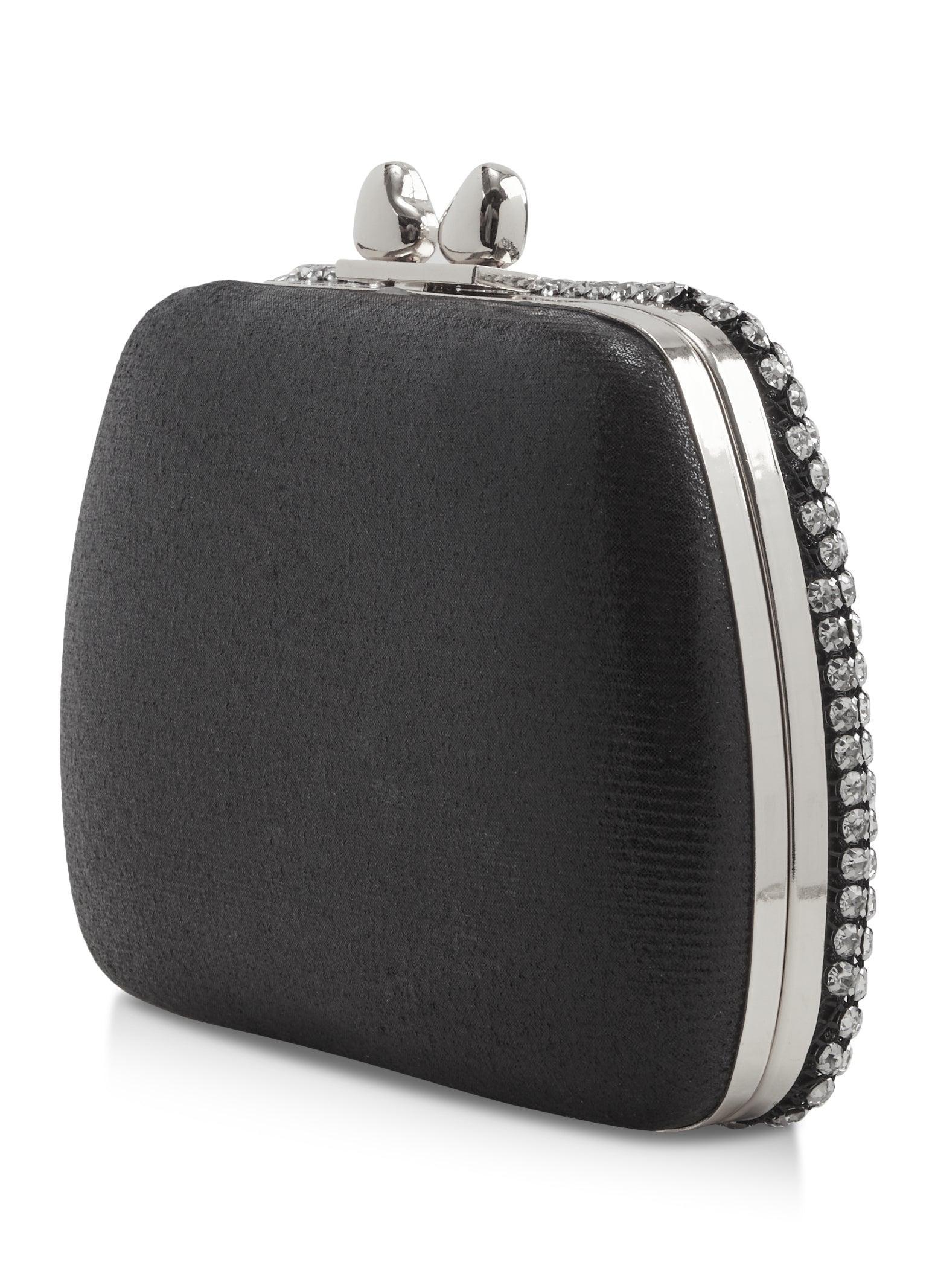 Rhinestone Studded Chain Strap Mini Crossbody Clutch Female Product Image