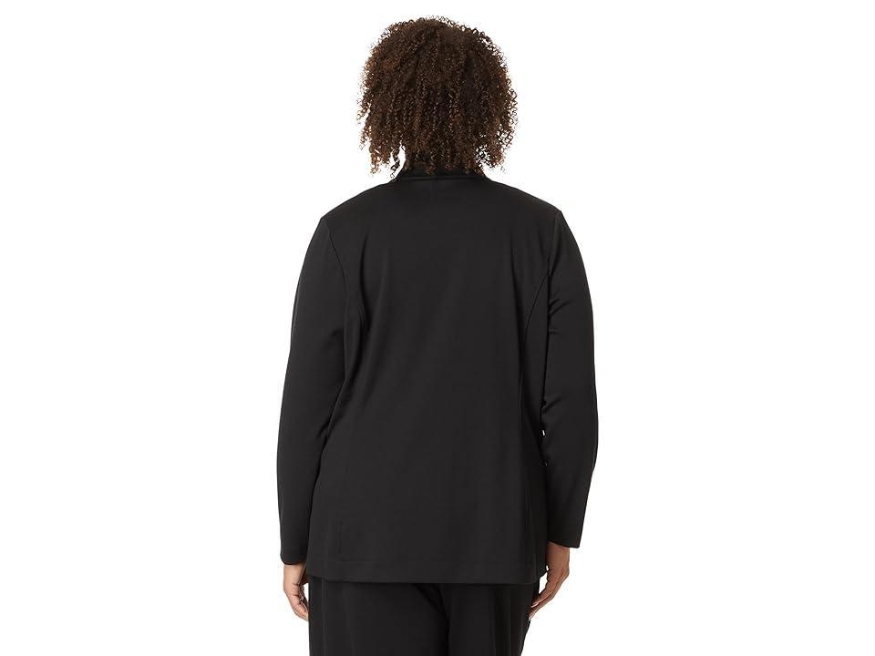 NIC+ZOE Plus Size Drapey Ponte Blazer Onyx) Women's Clothing Product Image
