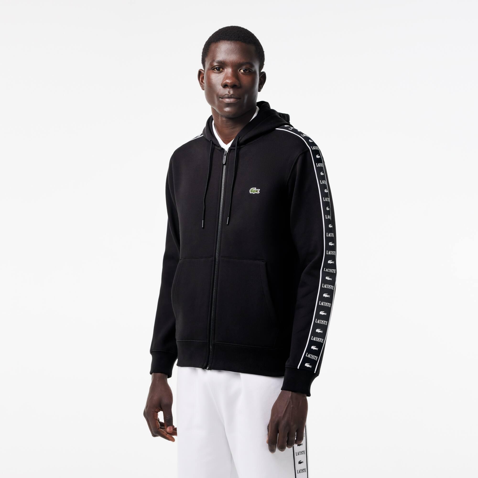 Men's Logo Stripe Zip-Up Hoodie Product Image