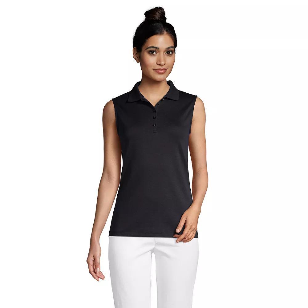 Womens Lands End Sleeveless Supima Cotton Polo Shirt Product Image