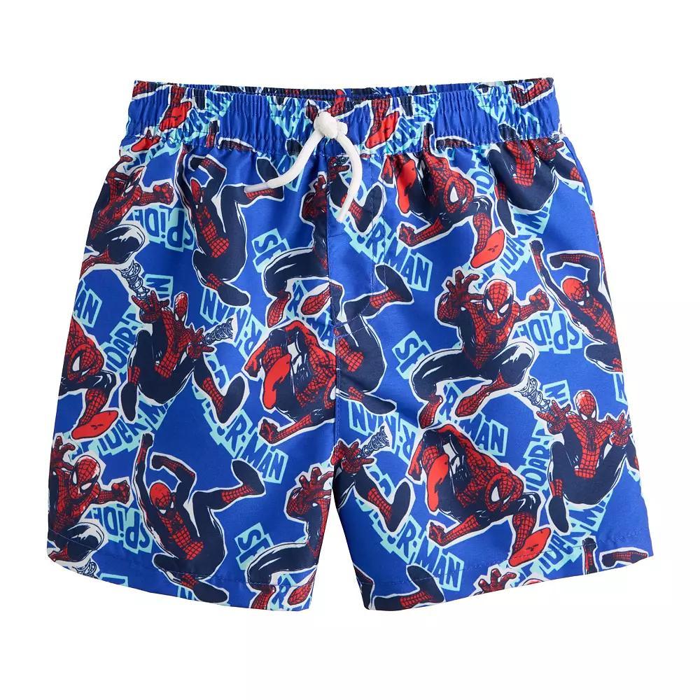 Toddler Boy Jumping Beans Marvel Spider-Man Swim Trunks, Toddler Boy's, Size: 4T, Blue Spider Man Print Product Image