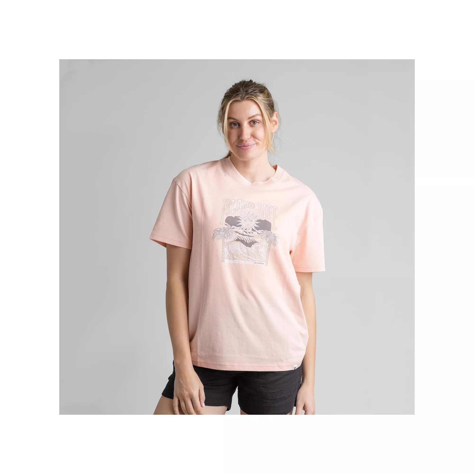 Women's LIV Outdoor Graphic Tee, Size: Large, Pink Cloud Product Image