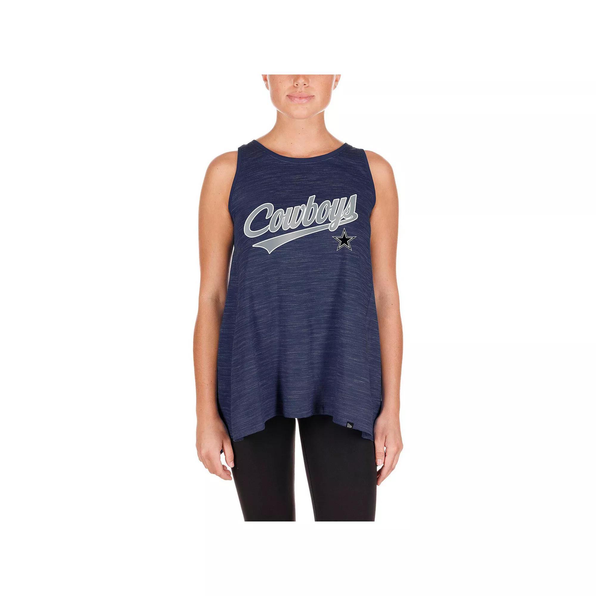 Women's New Era Navy Dallas Cowboys Space-Dye Active Tank Top, Size: Medium, Blue Product Image
