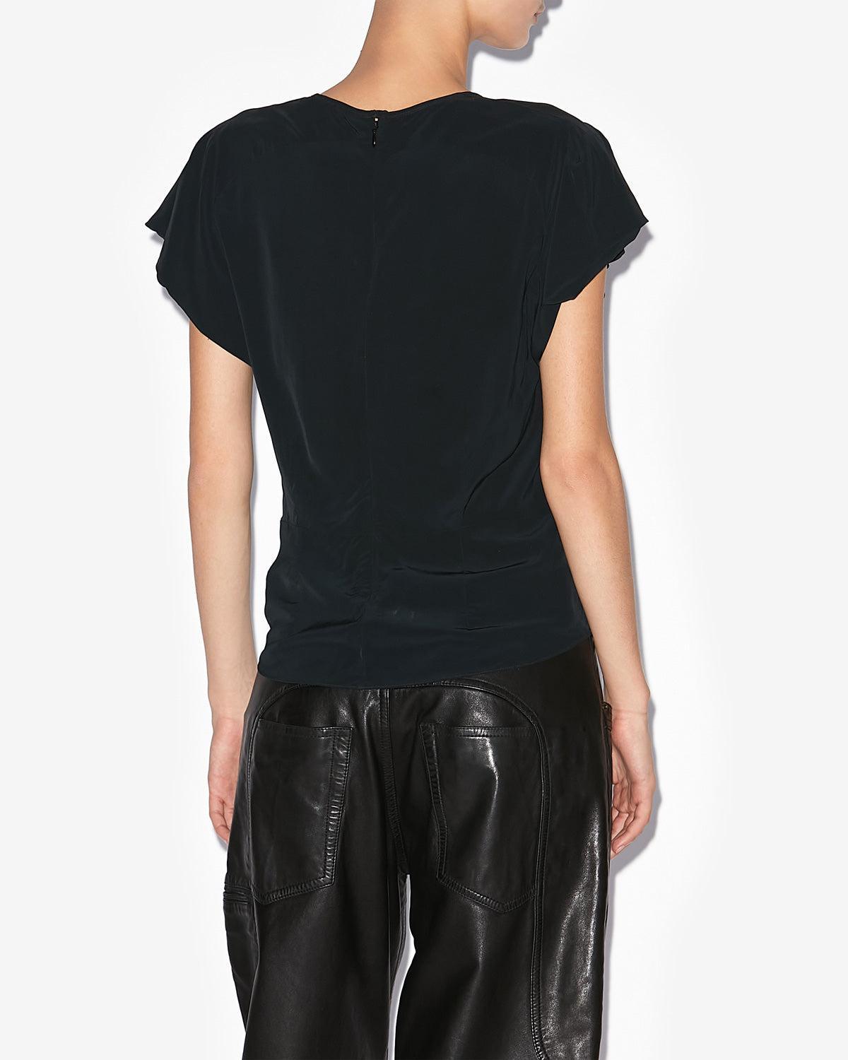 ISABEL MARANT Tullya Viscose Ruched Detail T-shirt In Black Product Image