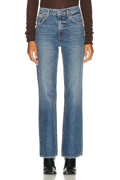 GRLFRND x Lindsi Lane Melanie Petite High Rise Boot Cut in Blue Product Image