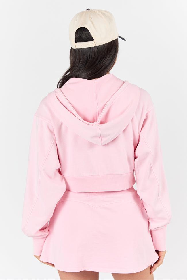 One On One Pink Cropped Hooded Jacket SALE Product Image