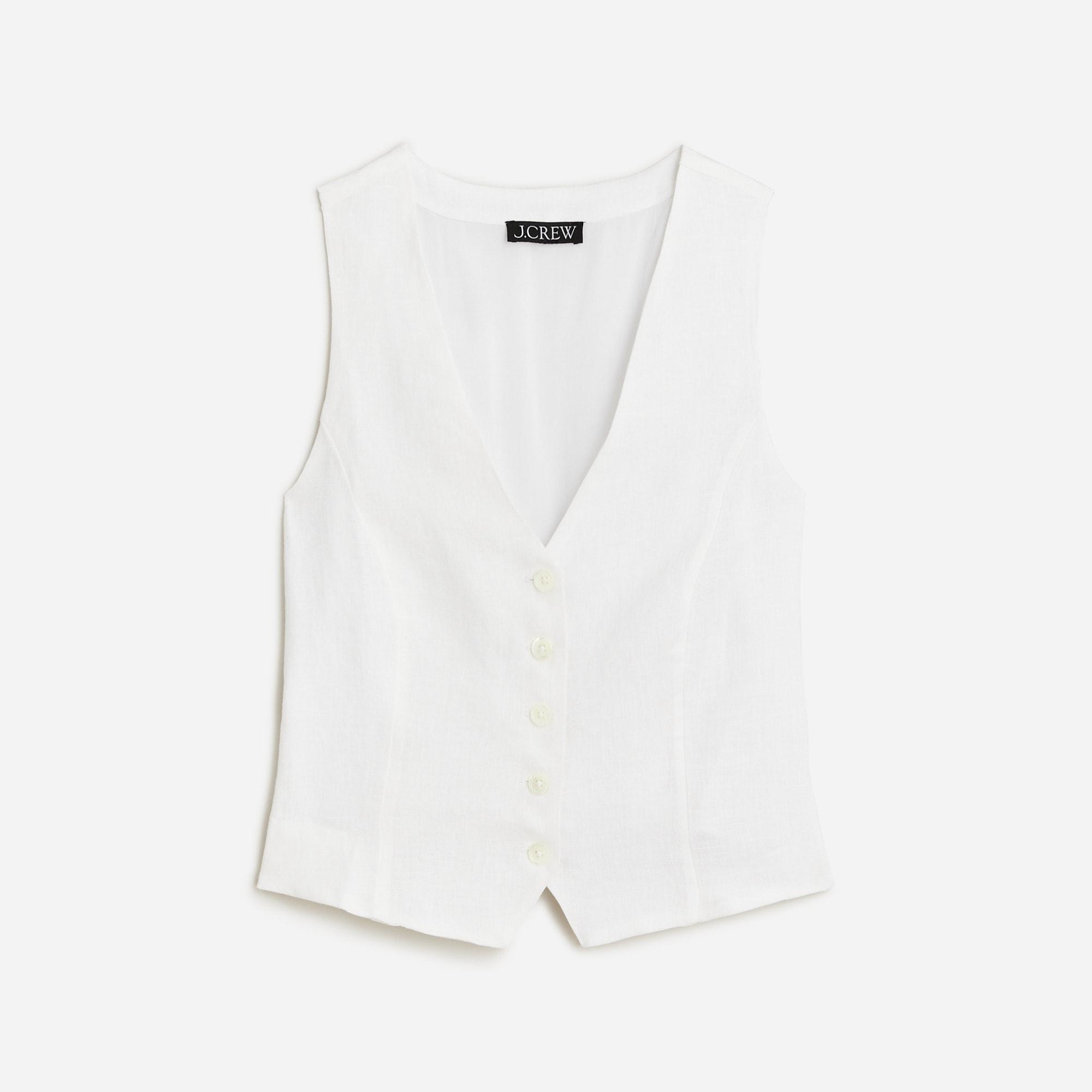 Slim-fit linen vest Product Image
