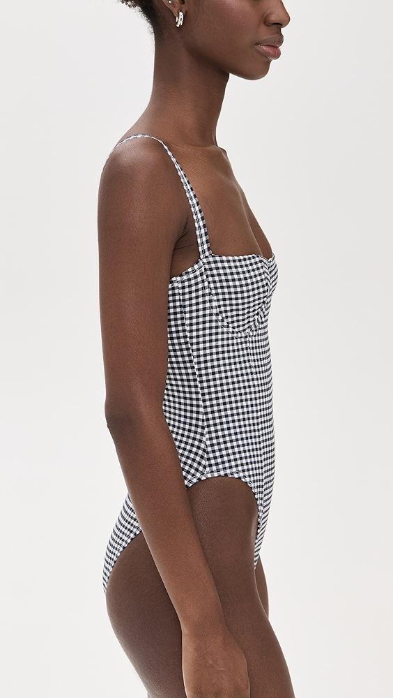 Good American Gingham Square Neck Support One Piece | Shopbop Product Image
