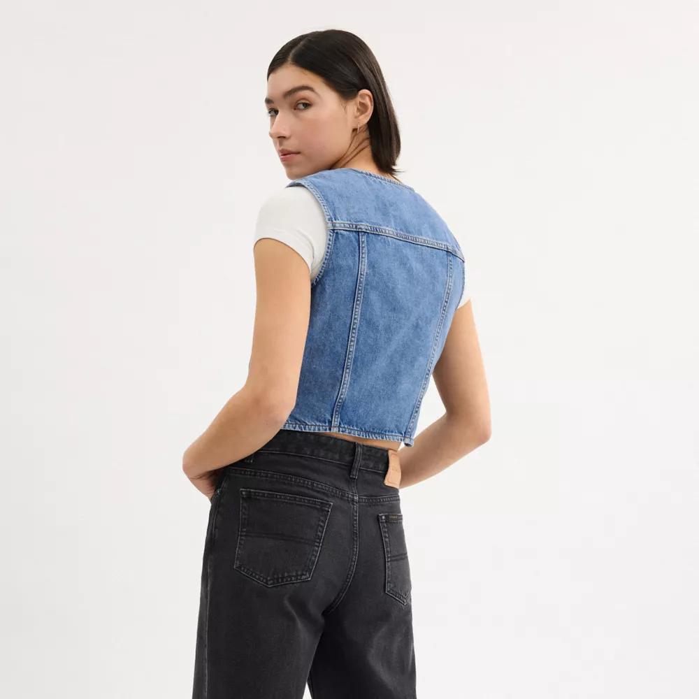 Denim Vest In Organic Cotton Product Image