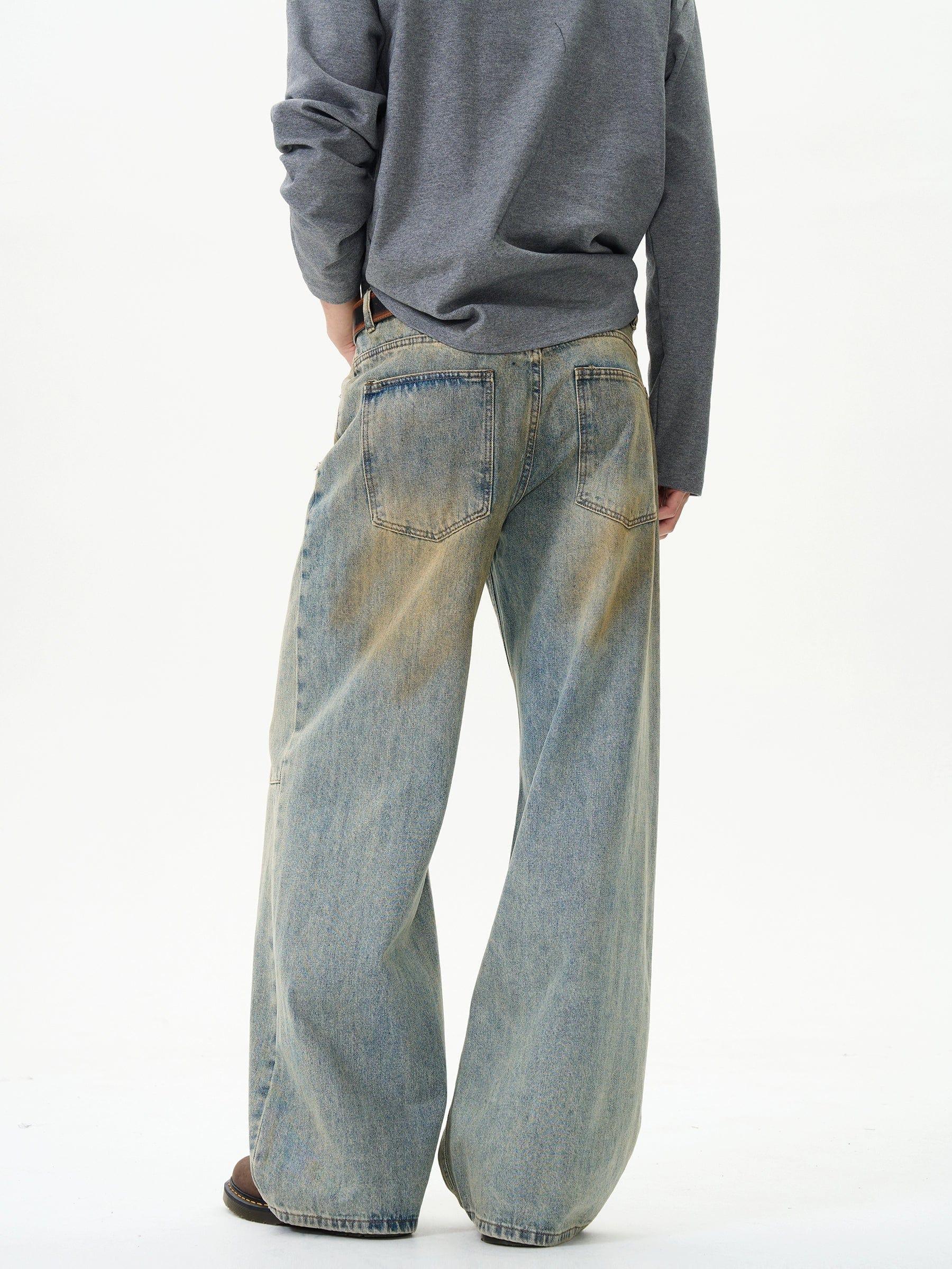RT No. 12074 MUD BLUE DENIM STRAIGHT JEANS Product Image