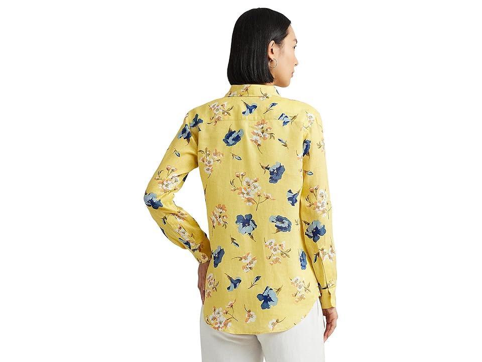 Lauren Ralph Lauren Relaxed Fit Floral Linen Shirt Multi) Women's Clothing Product Image