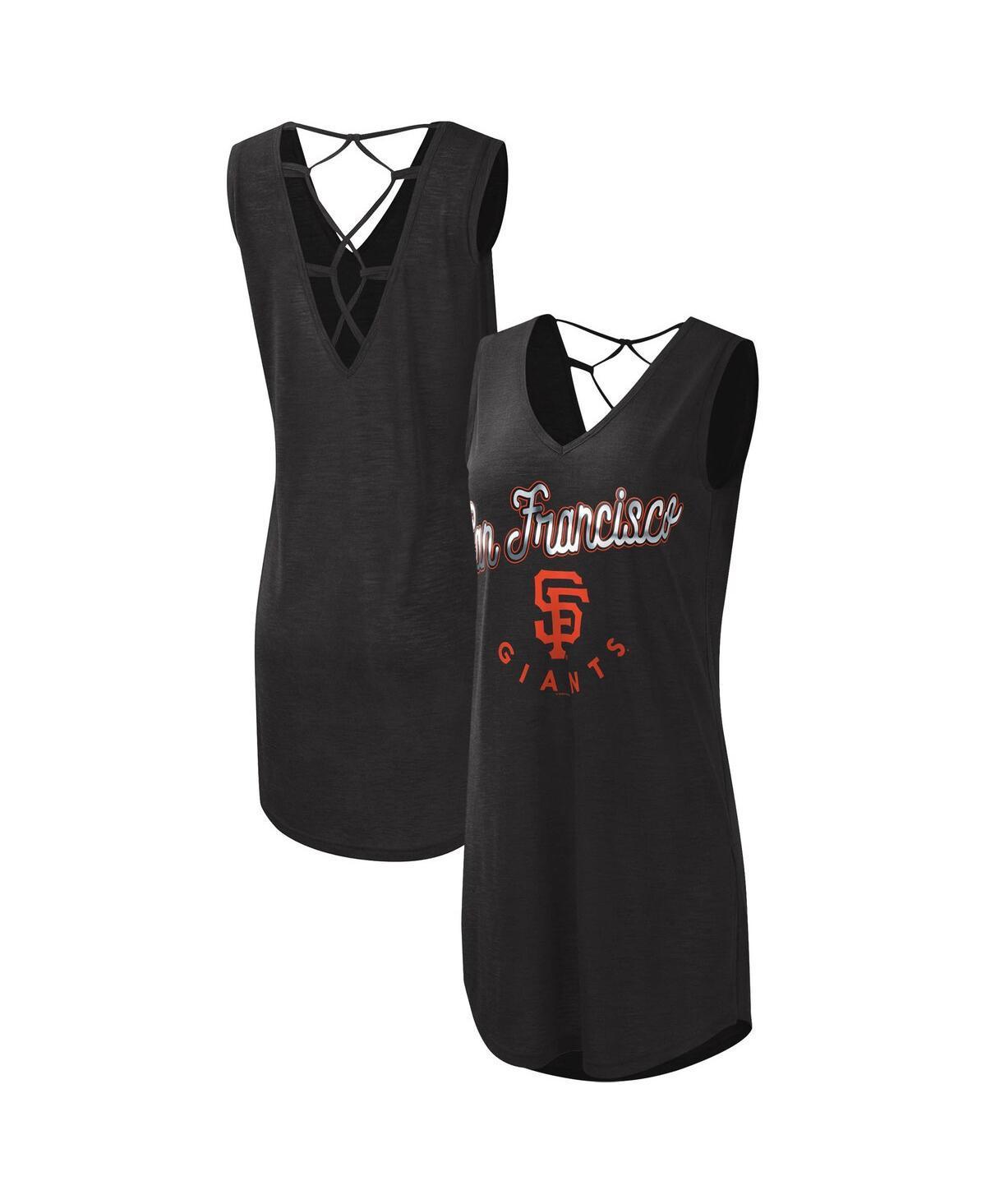 Women's G-III 4Her by Carl Banks Red Los Angeles Angels Game Time Slub Beach V-Neck Cover-Up Dress, Size: Large Product Image