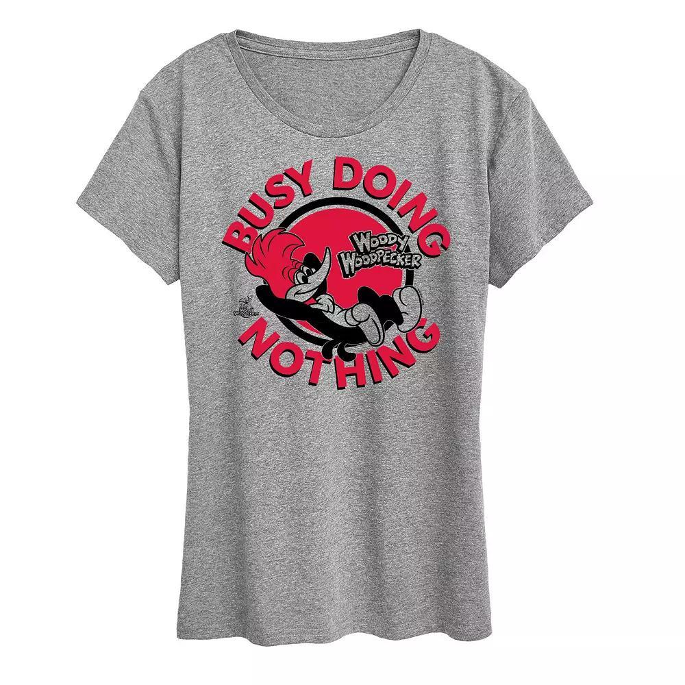 Womens Woody Woodpecker Doing Nothing Graphic Tee, Girls Grey Gray Product Image